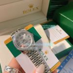 High Replica Rolex Datejust  Watch Grey Face Stainless Steel  strap Diamonds Bezel  31mm